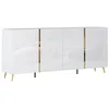 Image de Buffet avec 4 portes - 200 cm - Blanc brillant et Doré - MARZIALO