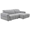 Image de Canapé dangle droit relax avec assise coulissante électrique en tissu gris CARIALA