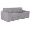 Image de Canapé 3 places convertible express en tissu texturé gris clair - Couchage 140 cm - Matelas 22 cm avec mémoire de forme - DARIELO
