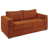Image de Canapé 4 places convertible express en velours côtelé terracotta - Couchage 160 cm - Matelas 22 cm avec mémoire de forme LORETO