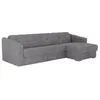 Image de Canapé dangle réversible convertible express en tissu texturé gris - Couchage lattes larges 140 cm - Matelas 14 cm - DARIELO