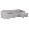 Image de Canapé dangle réversible convertible express en tissu texturé gris clair - Couchage 160 cm - Matelas 18 cm - DARIELO