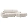 Image de Canapé dangle droit convertible en tissu chenille beige FARNETA