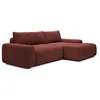 Image de Canapé dangle droit convertible en tissu chenille bordeaux DAVISO