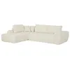 Image de Canapé dangle gauche compressé en tissu texturé beige LAVEZO