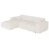 Image de Grand canapé dangle gauche convertible en tissu bouclette blanc POGNI de Maison Céphy
