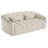 Image de Canapé 4 places convertible express en velours beige - Couchage 160 cm - Matelas 13 cm RETUNA