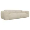 Image de Canapé 4 places convertible express en velours côtelé beige - Couchage 160 cm - Matelas 16 cm avec mémoire de forme POGNIA