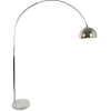 Image de Grand lampadaire arc - Métal et marbre - H. 180 cm - Argenté - OMBRAGE