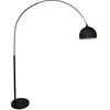 Image de Grand lampadaire arc - Métal et marbre - H. 180 cm - Noir mat - OMBRAGE