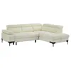 Image de Canapé dangle droit convertible en tissu texturé blanc cassé TICOUTA