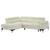 Image de Canapé dangle gauche convertible en tissu texturé blanc cassé TICOUTA