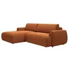 Image de Canapé dangle gauche convertible en tissu chenille terracotta MONELIA