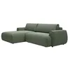 Image de Canapé dangle gauche convertible en tissu chenille vert sapin MONELIA