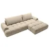 Image de Canapé dangle droit convertible en tissu chenille taupe FARNETA