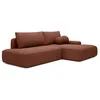 Image de Canapé dangle droit ouvert convertible en tissu texturé terracotta DAVISO