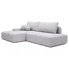 Image de Canapé dangle gauche ouvert convertible en tissu texturé gris clair DAVISO