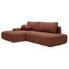 Image de Canapé dangle gauche ouvert convertible en tissu texturé terracotta DAVISO