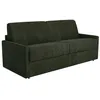 Image de Canapé 3 places convertible express en tissu vert sapin - Couchage 140 cm - Matelas 22 cm avec mémoire de forme CALIFE