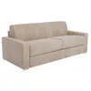 Image de Canapé 4 places convertible express en tissu beige - Couchage à lattes larges 160 cm - Matelas 22 cm avec mémoire de forme CALITO
