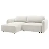 Image de Canapé dangle gauche convertible en tissu chenille blanc cassé PLUFATI