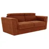 Image de Canapé 3 places convertible express en tissu texturé terracotta - Couchage 140 cm - Matelas 18 cm - RIZORA