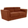 Image de Canapé 4 places convertible express en tissu texturé terracotta - Couchage 160 cm - Matelas 22 cm avec mémoire de forme - RIZORA