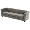 Image de Canapé 4 places en velours gris anthracite CHESTERFIELD