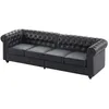 Image de Canapé 4 places en simili noir CHESTERFIELD