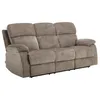 Image de Canapé 3 places relax électrique massant en tissu chenille taupe KOCENI