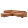Image de Canapé dangle gauche convertible en tissu texturé terracotta BESEMA