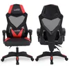 Image de Amstrad AMS-309-BK Fauteuil / Chaise / Siège de bureau ou Gamer noir & rouge - Coussin lombaire - Tissu en maille respirante