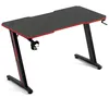 Image de Amstrad DESK120Z-RED Bureau informatique ou gamer avec finition rouge - Largeur 1m20 - Style carbone - Porte casque & gobelet