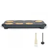 Image de Crêpière Livoo Maxi crêpes party DOC186G 8 mini crêpes Ø 12 cm 1500W accessoires inclus coloris Gris