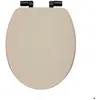 Image de Abattant WC - Onyx Lin - Beige - 49.9x37.5 cm - Frein de chute - Universel