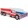 Image de Lit enfant - HT_MEUBLES - Camion de pompier - 160 cm x 80 cm - Matelas et sommier inclus - Bois FSC