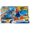 Image de Hot Wheels City - Transporteur Geant T Rex 2 en 1 : Camion et Dino piste de course - Sons et lumieres - Set Jouet vehicules + carte