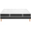 Image de Ensemble Bultex ESSENTIAL + Sommier UNIC confort ferme + pieds 140x200 Tissu gris foncé Mousse