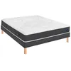 Image de Ensemble Bultex SMART REPAIR + Sommier confort ferme vigoroso deco + pieds 80x200 Jersey Gris foncé Mousse