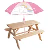 Image de Table pique-nique Licorne en pin avec parasol - FUN HOUSE - H.53 x l.95 x P.75 cm - Pour enfant