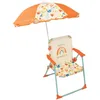 Image de FUN HOUSE Fruitys Chaise pliante camping avec parasol - H.38.5 xl.38.5 x P.37.5 cm + parasol ø 65 cm - Pour enfant