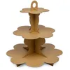 Image de PRÉSENTOIR 3 ÉTAGES EN CARTON KRAFT 34CM Marron Chocolat