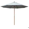 Image de Parasol - PROLOISIRS - 300 Manivelle - Bois massif - Beige - Mât droit - Rond
