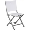 Image de Chaise pliante - THEMA - Aluminium époxy gris - Toile TPEP chiné blanc