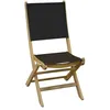 Image de Chaise pliante - NEWTON - Teck FSC 100% - Assise et dossier en TPEP noir