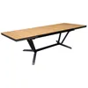 Image de Table extensible - VITA - Aluminium époxy graphite - Plateau lames teck FSC 100% - 180/240 x 100 cm