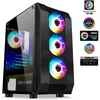 Image de Boîtier PC gaming - SPIRIT OF GAMER - ROGUE VI - 4 ventilateurs LED ARGB - Verre trempé - Façade Full Black transparente
