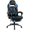 Image de Chaise Gaming - Spirit Of Gamer - Mustang Series Bleu - Simili Cuir - Inclinable 135° - Repose Pieds