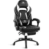 Image de Spirit of Gamer Mustang Series Chaise gaming blanche simili cuir capitonné avec repose-pieds