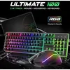 Image de Pack Gaming 3-en-1 - SPIRIT OF GAMER - ULTIMATE 100 - Clavier RGB semi-mécanique - Souris gaming haute précision - Tapis optimisé